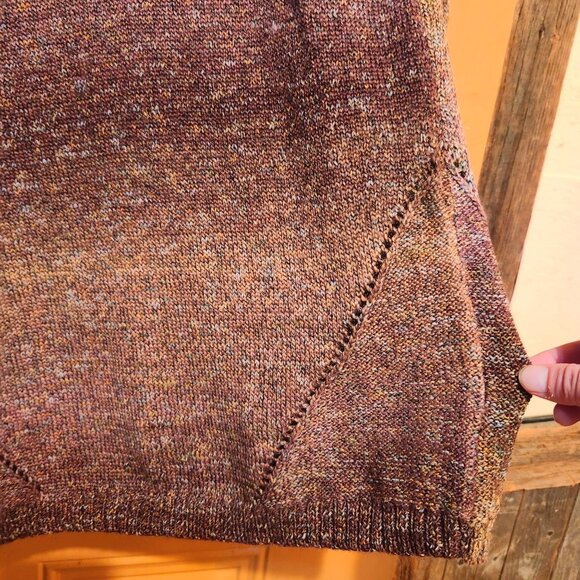 CB Women’s Small Purple Gradient Cowl-Neck Tunic Sweater Button Detail - Picture 9 of 9